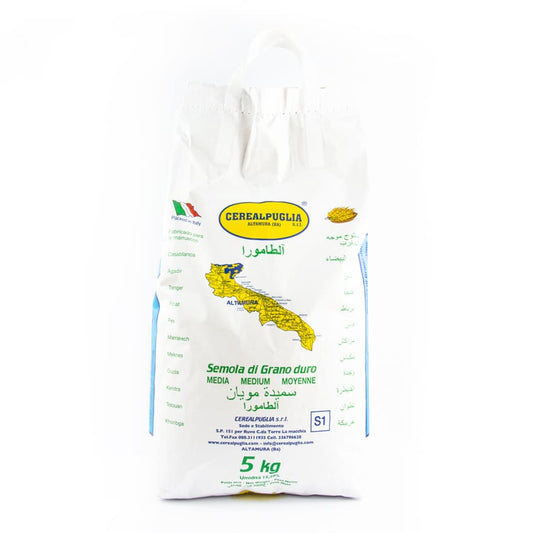 CEREALPUGLIA SEMOLA DI GRANO RIMACINATA DURO MEDIA 5Kg